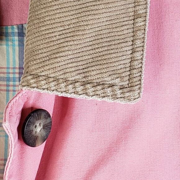 LL Bean Barn Coat Field Jacket Pink Canvas Chore Corduroy Vtg Women’s Medium - Picture 6 of 12